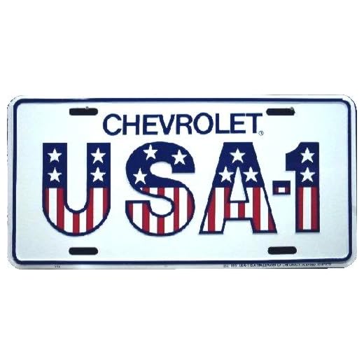 Hangtime 104 Chevrolet USA-1 Embossed Metal auto tag 6 x 12