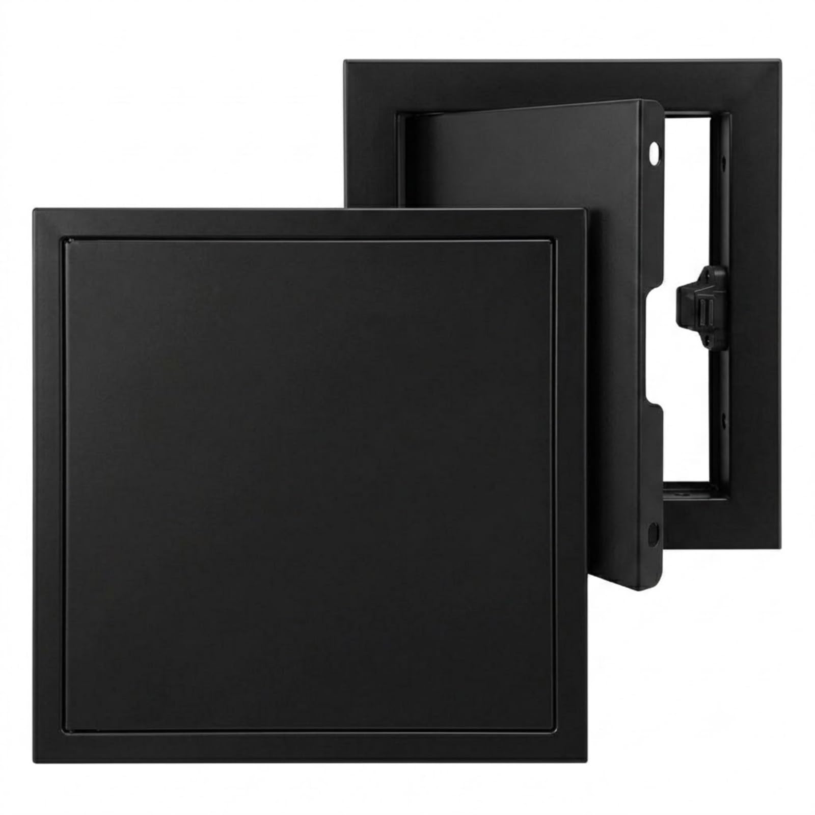 Yqyhnb Black Aluminium Access Panel 300X300mm, Flush Fit Inspection Hatch For Wall & Ceiling, Push-To-Open Maintenance Door, Paintable Plasterboard Revision Flap For Plumbing(,350X350mm)