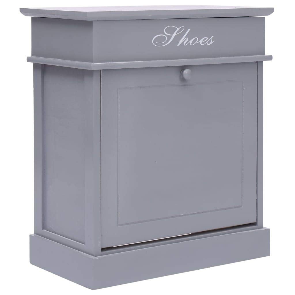 Organisateur de rangement de chaussures en bois meuble de couloir gris