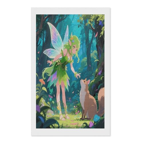 Kit peinture diamant elfe vert idée cadeau loisir créatif adulte