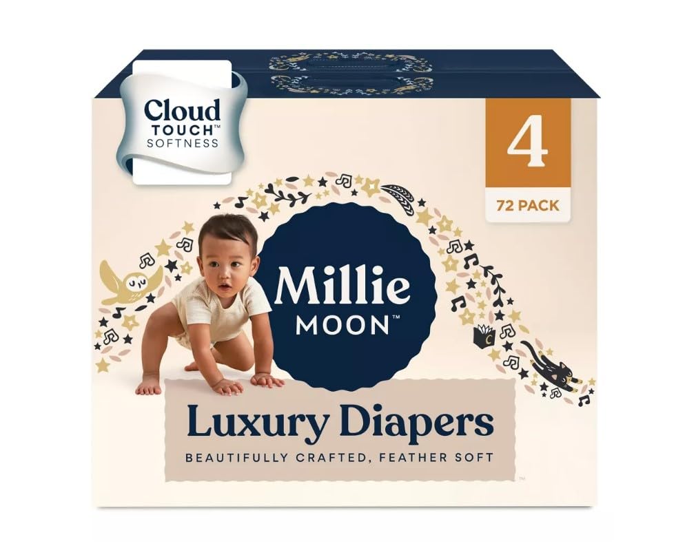Image of Millie Moon Luxury Diapers (Size-4 and Count-72) White(Pack of 1)