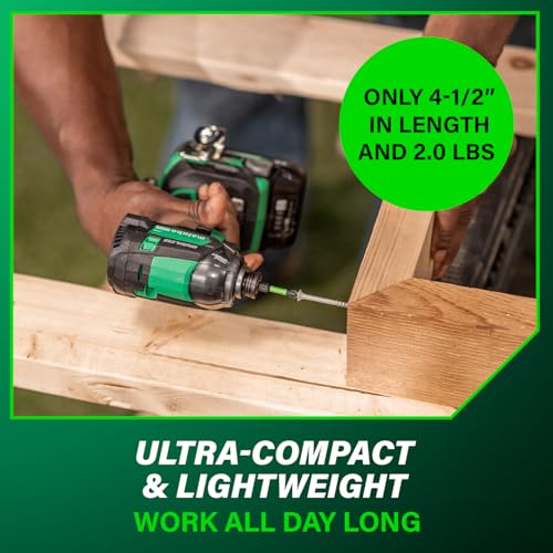 Metabo HPT 18V MultiVolt Cordless Triple Hammer Bolt Impact Driver Set, Power Impact Driver Kit with Case, 2 Lithium-Ion Batteries and Charger, 1/4-Inch Chuck, Compact Lightweight Power Tool, WH18DC thumbnail 10