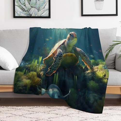 Couverture tortue de mer en flanelle lourde et super douce de luxe - 3