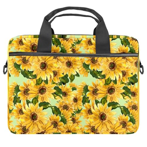 Funda bandolera para portátil de 13.3" que protege de arañazos con diseño floral de girasoles