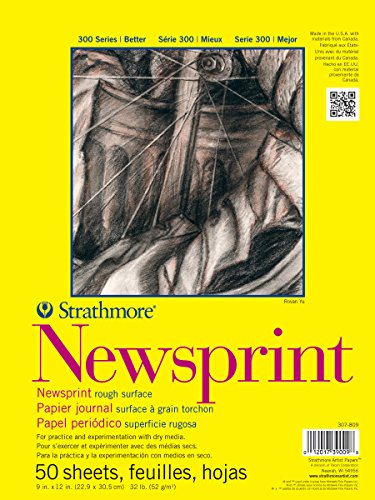 La Mejor Recopilación de Papel de periódico , tabla con los diez mejores. 40 Strathmore STR-307-809 - Almohadilla de papel de periódico rugoso de 50 hojas, 9 x 12 pulgadas