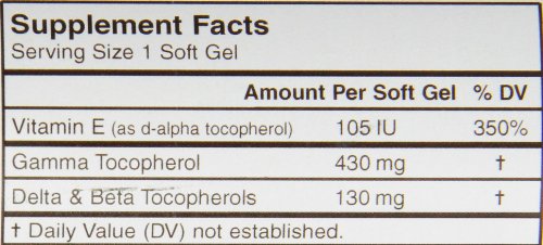 Carlson Labs Gamma E-Gems Gamma Tocopherol Softgels #TOP25