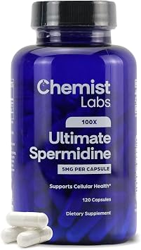 Spermidine Supplements | Wheat & Gluten Free Spermidine | Vegan Capsules | 4-Month Supply, 5mg Spermidine 3HCl, USA GMP Certified, Third Party Tested, Autophagy Supplement for Men & Women, 120 Count