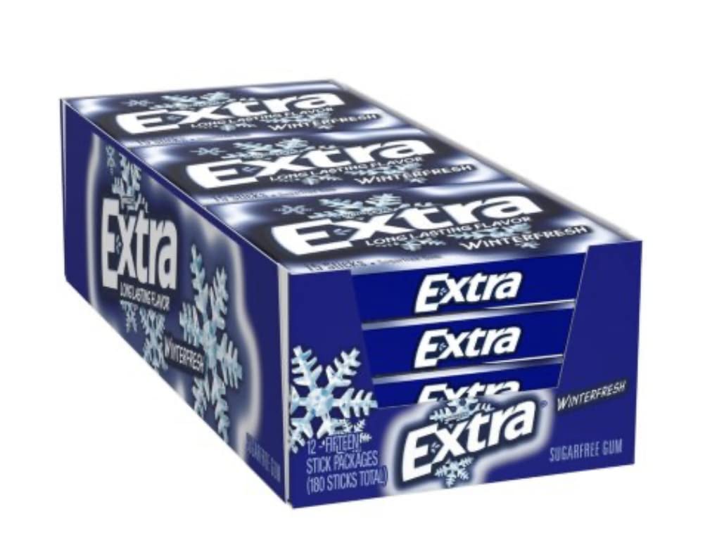 Wrigley'sWinterfresh Extra Long Lasting Flavor Chewing Gum 12 Count (Pack of 15)