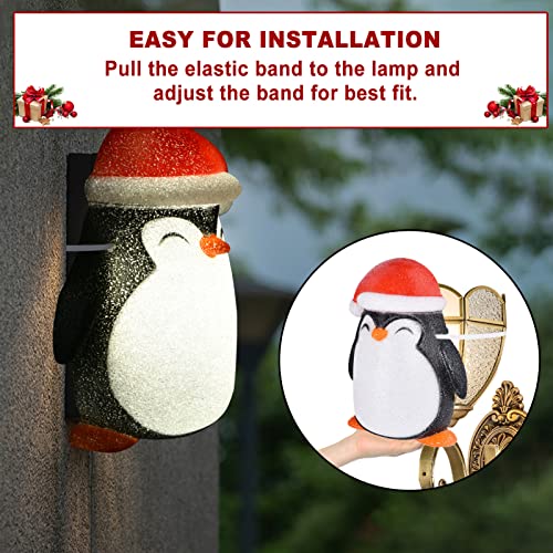 Bstge 2 Pack Christmas Penguin Porch Light Covers, Waterproof Lampshades, Fits Various Standard Outdoor Lights, Christmas Penguin Outdoor Decorations For Garage, Porch, Front Door #TOP4