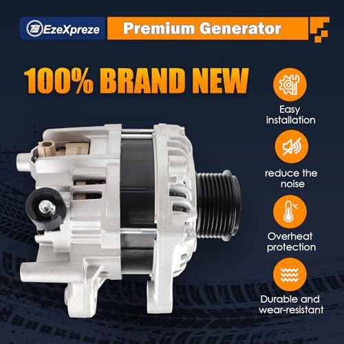 Image of EzeXpreze New Alternator fit for Honda for Accord 2004 2005 2006 2007 130Amp 12V Compatible V6 3.0L, Replace# 104210-3500, 104210-4480, 104210-4481, 31100-RCB-Y01, 31100-RCB-Y02, 31100-RCB-505RM