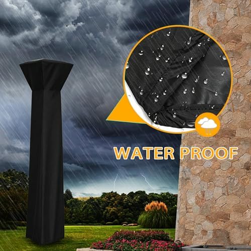 Funda para Calefactor Exterior para Sahara Pyramid Flame Heater, Cubierta Protectora Repelente al Agua para Estufa de Terraza, Funda a Medida para Jardín y Balcón