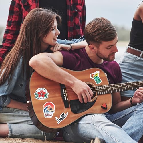 Calcomanías de vinilo de playa de Hawaii impermeables para personalizar termos 8