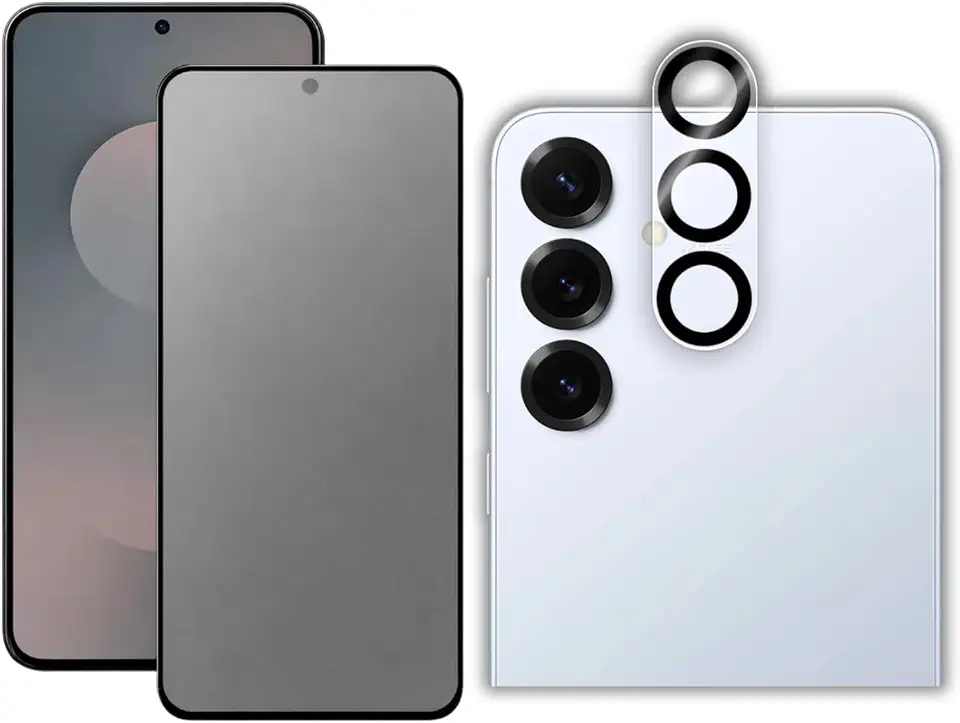 Película Privacidade Cerâmica Fosca + Pelicula De Câmera Para Samsung Galaxy S25 FE