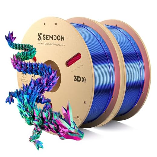 ⚡ 2026 New PLA Filament, SEMDON Multicolor Coextrusion 3D Printer Filament, Dimensional Accuracy +/- 0.02mm (2 * 1kg Red Blue Green)