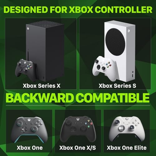 Fosmon Fast Charging Xbox Controller Charger Station for Xbox Series X | S, Xbox One, Elite w/ 2x 5280mWh Rechargeable Battery Packs, 4 Covers & Dock Stand