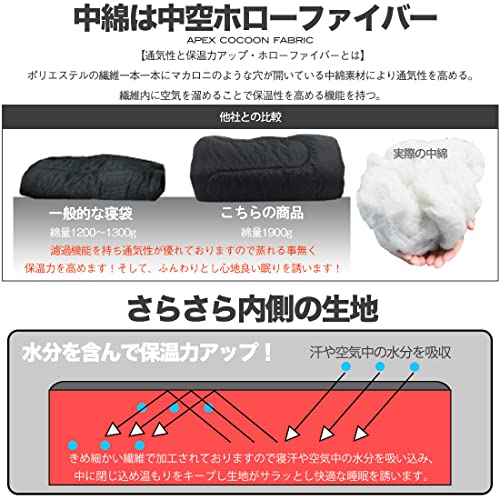 VOGUE 寝袋 冬用 シュラフ コンパクト 洗える マミー型 -15