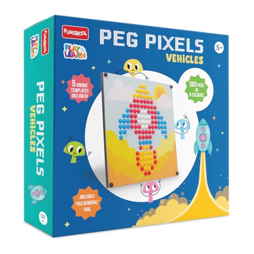 Funskool-Peg Pixels-Vehicles, Educational,360 Pegs in 8 Colours,Puzzle with 5 Designs DIY,for 5 Year Old Kids and Above,Toy (B0CZTK4K49) Amazon Price History, Amazon Price Tracker