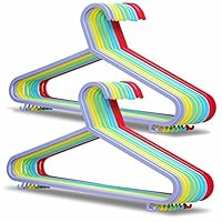 Babz 20 X MULTI COLOURED Strong Plastic Clothes Hanger Garment Coat Dress Skirt Adult Size Hangers with Suit Trouser Bar & Lips