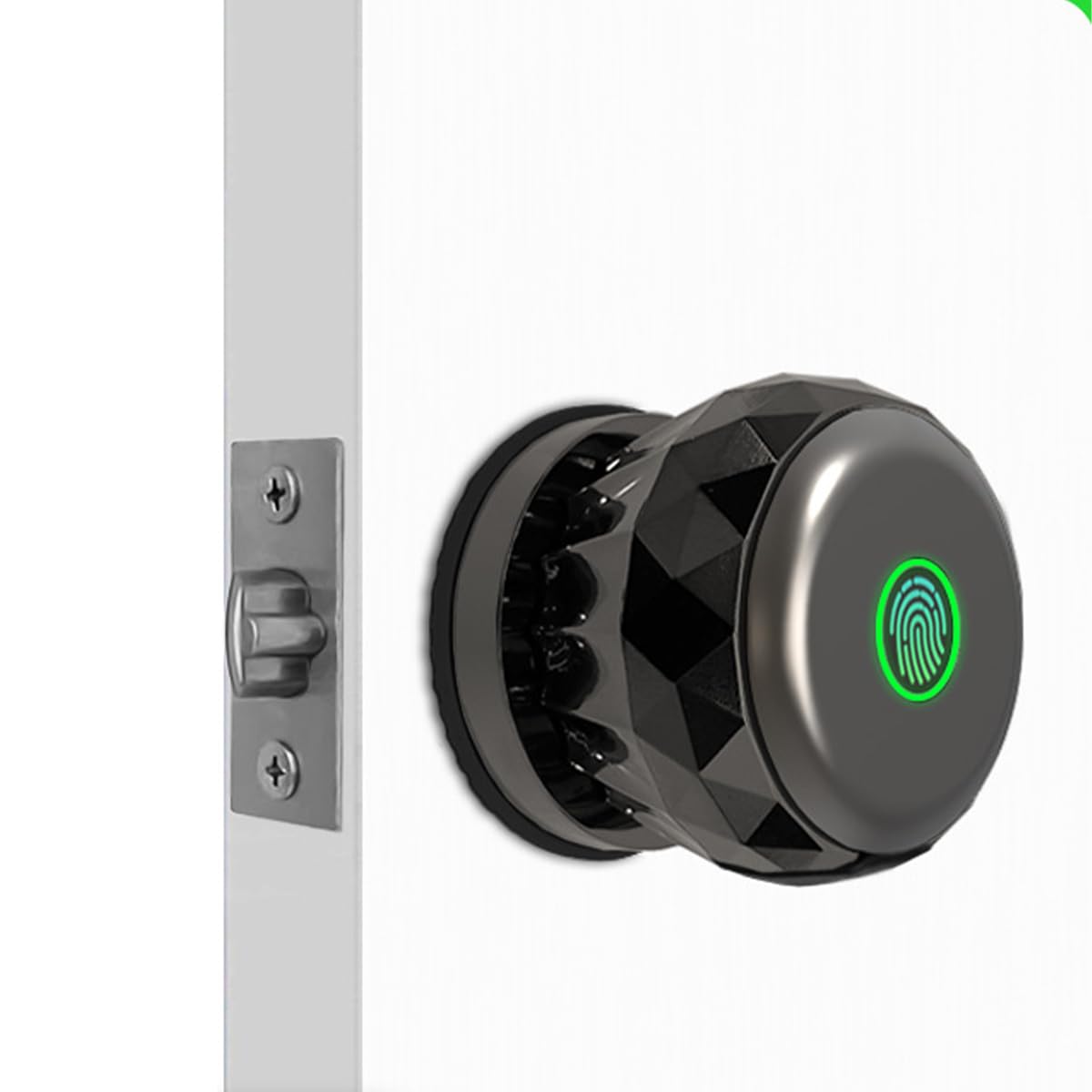 Cerradura inteligente 3 en 1 con huella dactilar, llave y aplicación, entrada sin llave para dormitorio, hogar, hotel, oficina (negro)