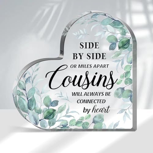 Cousin Gifts for Women, Cousin Birthday Gifts for Women, Heart Acrylic Gifts for Cousins, Best...