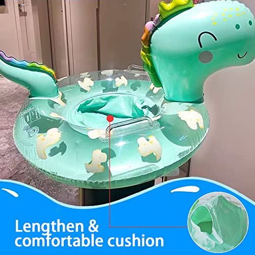2023 New Baby Swimming Pool Floats For Toddler Kids 0-8 Years Under 44Lb, Inflatable Swim Ring Water Raft With Seat And Handle For Summer Beach Outdoor Children Infant Bath Toys (Green Dinosaur) #TOP3