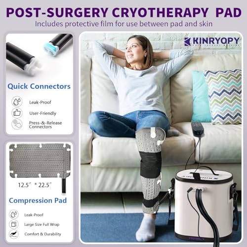 Image of Cold Therapy Machine with Programmable Timer, Portable Ice Machine for Knee After Surgery, Knee Replacement Recovery System (Hip Pad+ Machine)