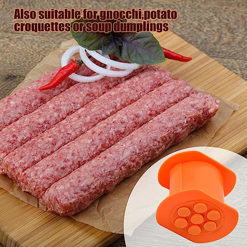 Laughhe Cevapcici Presse Hot Dog Maker mit 7 Löchern Cevapcici Maker Wursthersteller Cevapcici Extruder Wurst Fleischfüller Kit Gadgets zur Herstellung von Cevapcici für Haus und Küche