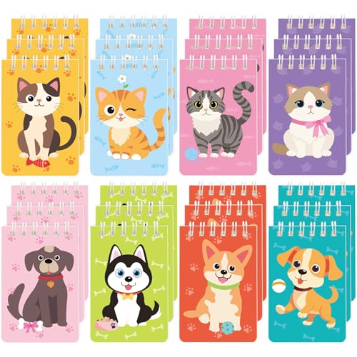 Mini blocs-notes à spirale animaux pour sacs à friandises