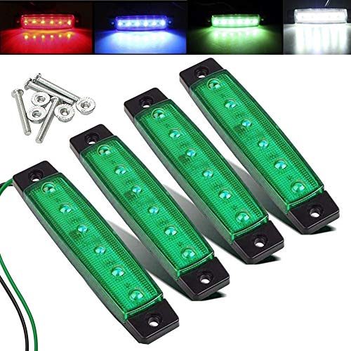 Electrely Indicadores LED Luces de Posición Laterales Delante Luz Trasera Posición Lámparas 12V para Camión de Remolque Caravana Autobús Barco Tractor Autocarava (verde)