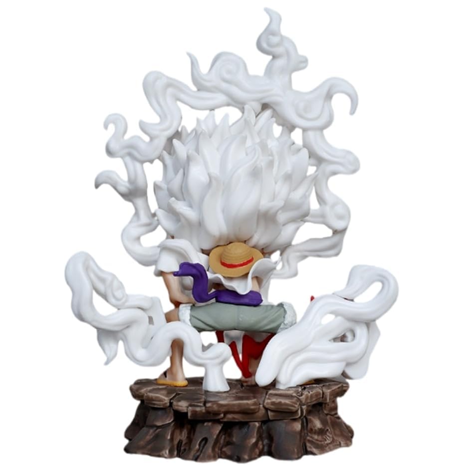 Image of Blue Aura Gear 5 Monkey D Luffy Action Figure Height- 15.5cm Collectible Multcolour PVC | Luffy Gear 5 Punch Mini...