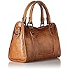 Frye-Melissa-Zip-Satchel-Leather-Handbag Frye womens Melissa Satchel Top Handle Handbag, Beige, One Size US
