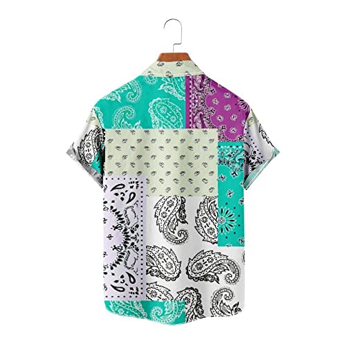 Chemise hawaïenne hommes grande taille à motif fleurs de cajou décontractée