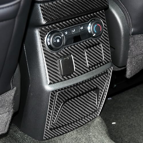 Real Premium Carbon Fiber Compatible with Ford Explorer 2011 2012 2013 2014 Accessories Car Rear Control Panel Cover Sticker Decals Interior Trim
