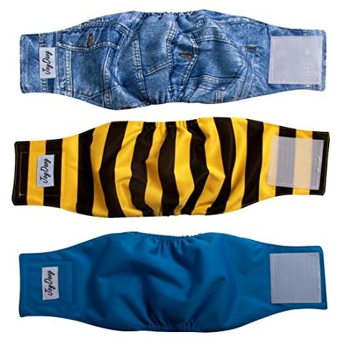 JoyDaog Paquete de 3 pañales lavables para perros machos Cover