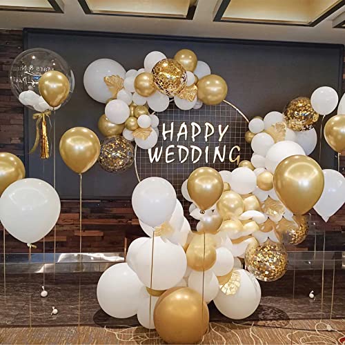 30 Pcs Gold Confetti Balloons, 12 Inch Thickened Clear Latex Balloon With Confetti Inside For Birthday Party Baby Shower Graduation Engagement Bridal Shower Decorations Supplies (Gold Confetti) #TOP4
