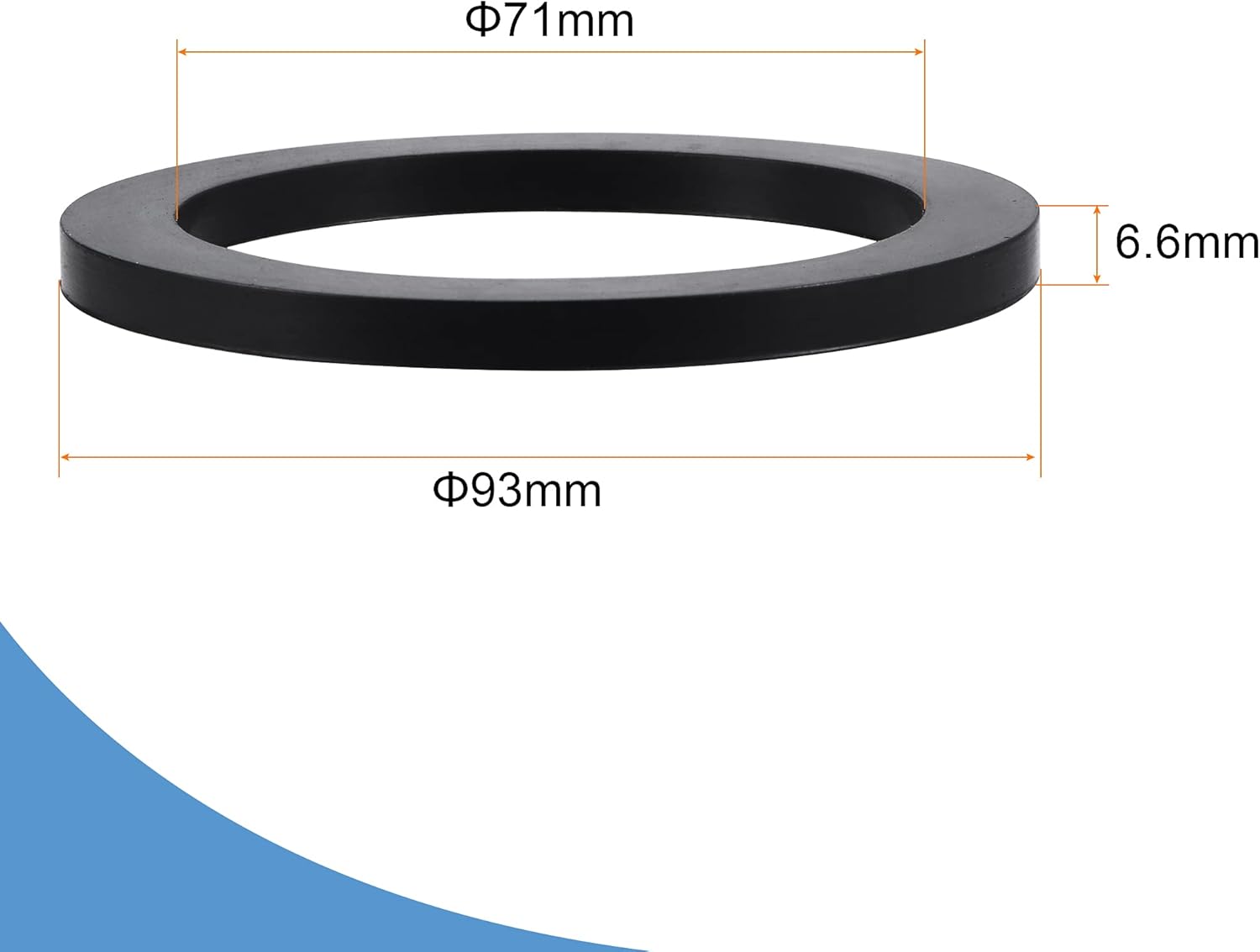 MECCANIXITY Outer Diameter 93mm Nitrile Rubber Flat Washer, Suitable for 3-Inch DN80 Wrench-Type Quick Connector, Black