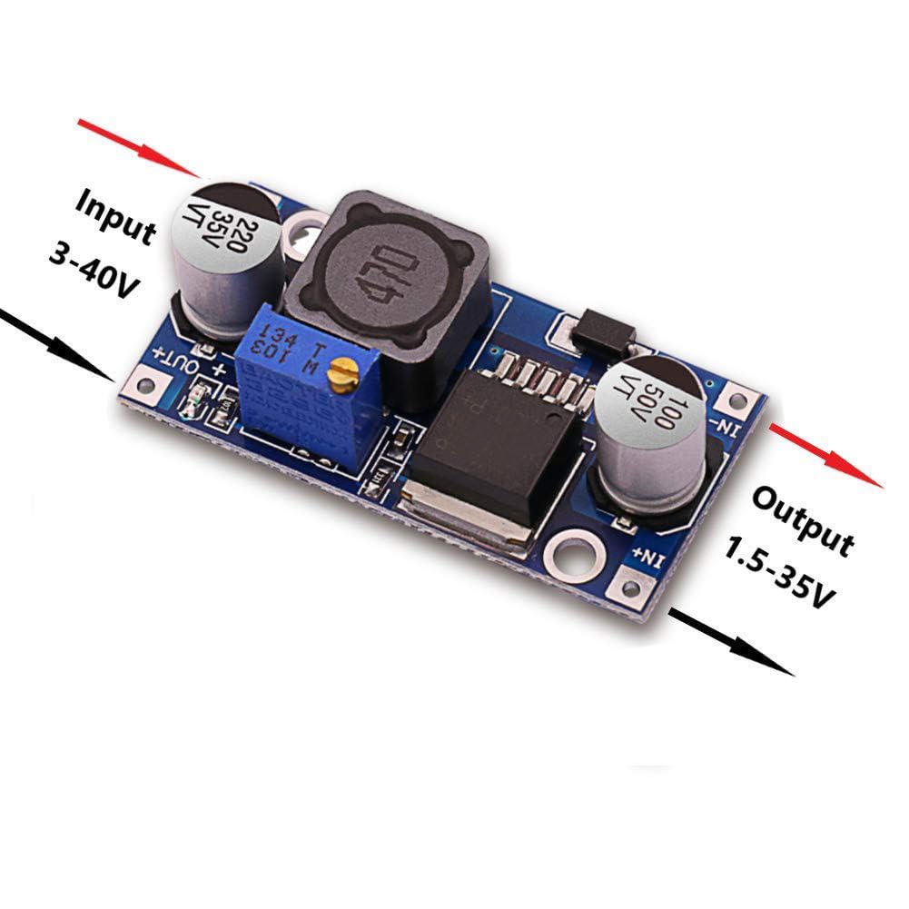 Hailege Moduł regulatora mocy 3A DC-DC Buck Step Down 3A, moduł konwersji mocy 24 V do 12 V, 5 V, 3 V, regulowany