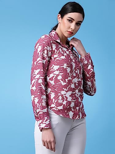 Image of OOMPH! Women's Cotton Regular Fit Floral Button Down Shirt