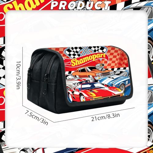 Shamoparty Trousse rouge voiture de course - Cadeau pour anniversaires et fêtes - Motif sport - Cadeau d'école et de remise de diplôme - Trousse quotidienne - Rangement pour stylo à bille – vue 3