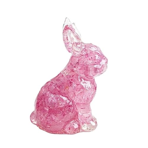 HUFFA Crystal Rabbit Figurine - Natural Crystal Standing Rabbit Desktop Decoration Art Piece(Darkpowder)