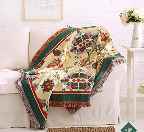 GYROHOME Sofa Slipcover,Throw Blanket with The Theme of Boho Geometry Style for Couch with Tassels for Chair,Bed,Sofa,Suitable Carpet,Shawl and Tablecloth,35x70inch