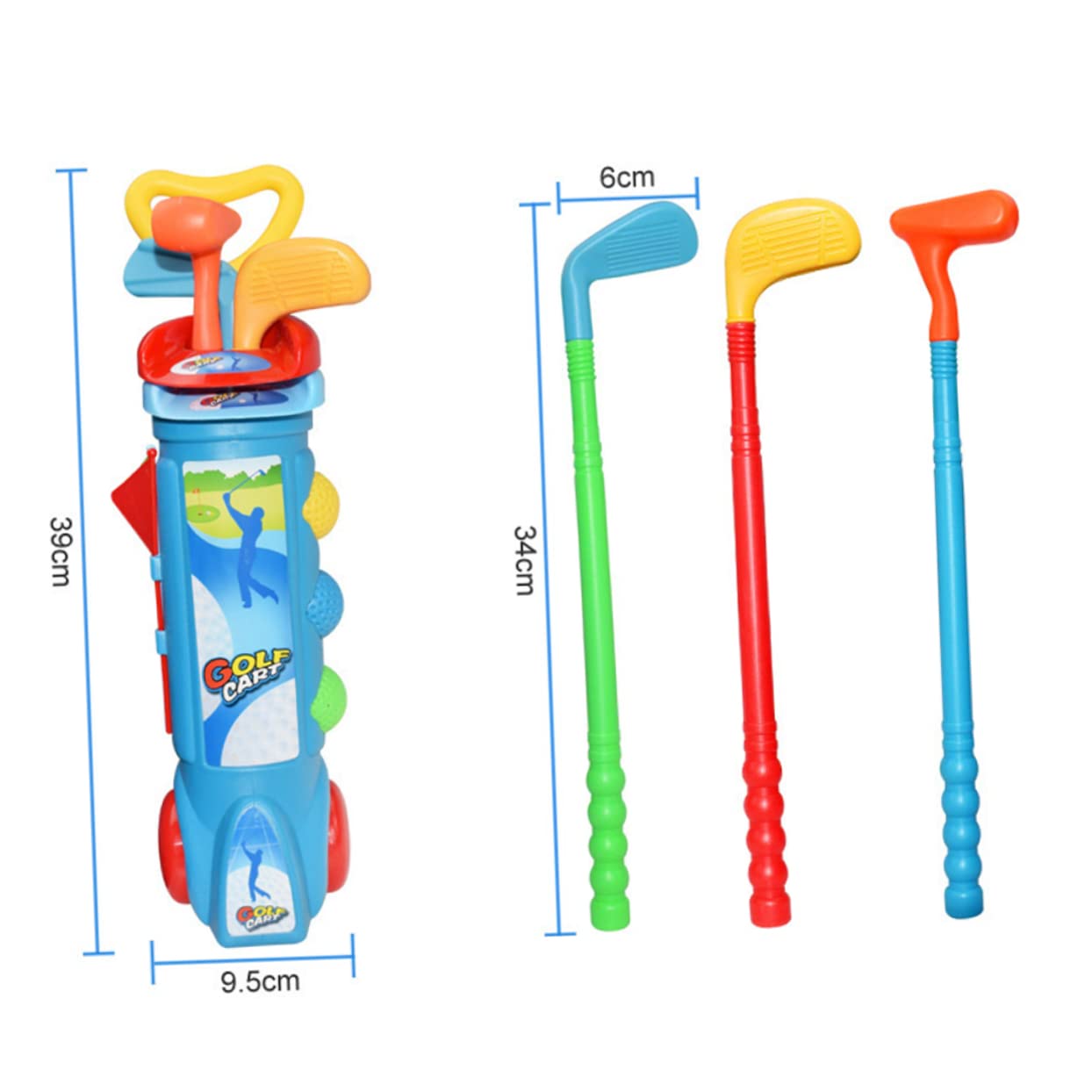 NAMOARLY 1Set Parent Golf Practice for Indoor and Outdoor Sports Includes Balls Clubs Bases Flags Random Color Activity for Adults