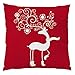Produktbild Leinen Kissenbezug,Vovotrade Rote Vintage Weihnachten Leinen Baumwolle kissenhülle Weihnachten Rentier Bettkissenbezug Pillowcase Home Decor Auto Deko