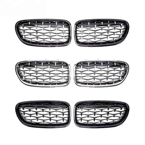 Rejilla frontal de acabado plateado tipo diamante para BMW F10 2010-2016 6