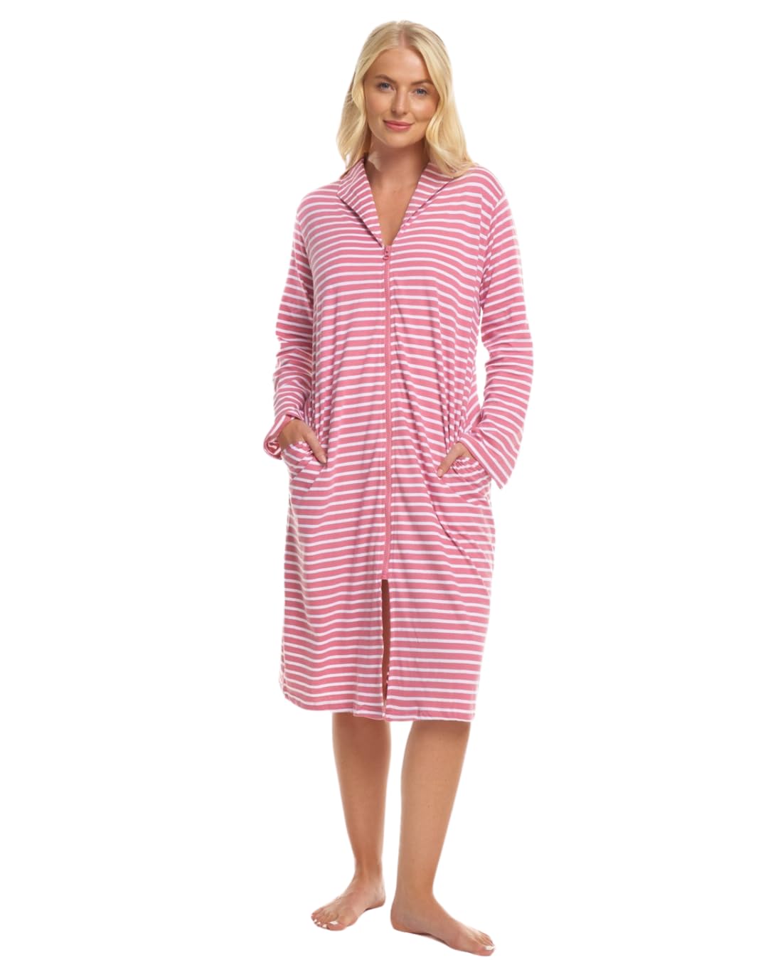 Suzy & Me Ladies 100% Cotton Zip Robe de chambre