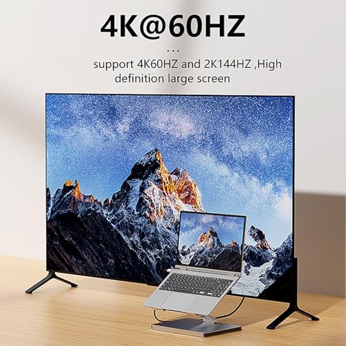 Hub USB C 4K 60Hz avec support notebook stable et recharge rapide PD 100W - 3