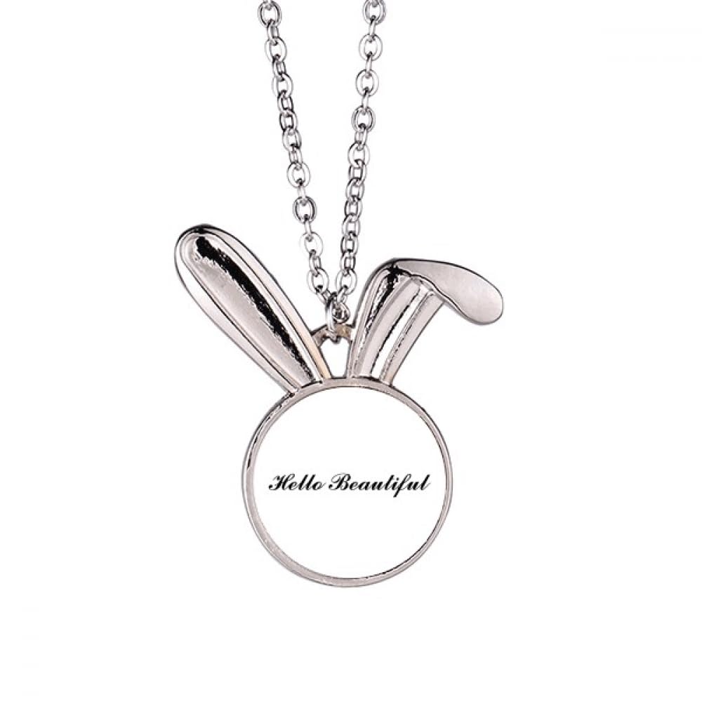 Collier lapin Art déco cadeau idéal avec message Hello Beautiful