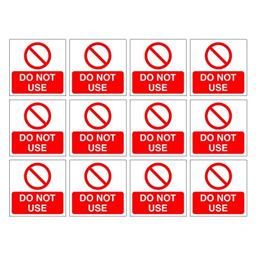 Image of Pack of 12 Do not use Signs. 60mm x 60mm self Adhesive Stickers. Ideal for All Businesses