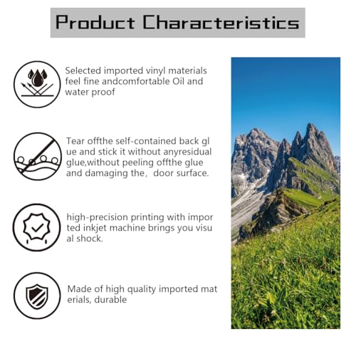 arricraft 2 Stück 3D Selbstklebender Türaufkleber 31.5\X78.7\. Türdekorationen Mit Tatra Motiven Türwandbilder Aufkleber Abnehmbare PVC Tapete Dekoration Für Schlafzimmer Und Wohnzimmer