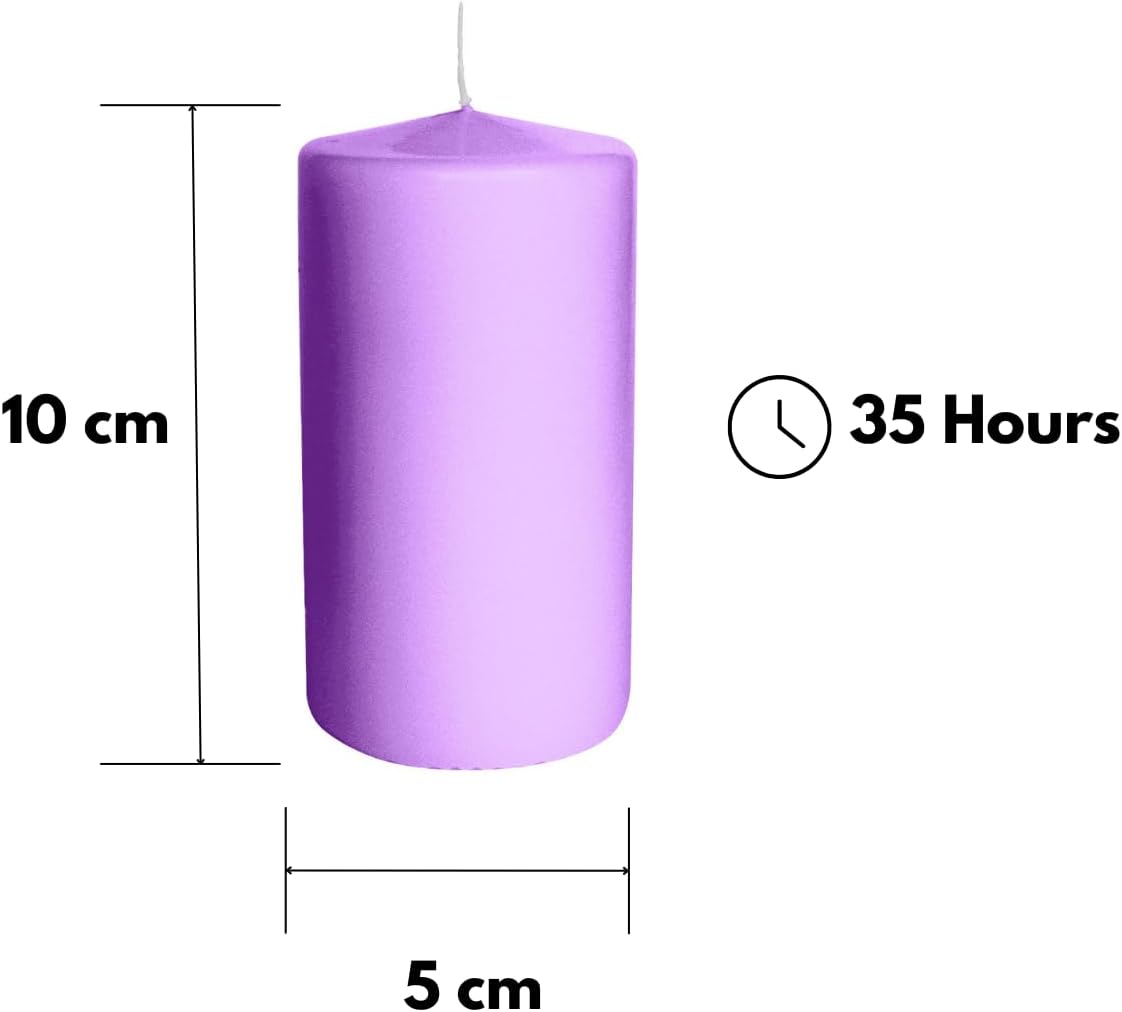 Risthò Candles, Lavender, Diameter 5 cm, Height 10 cm, Pack of 12